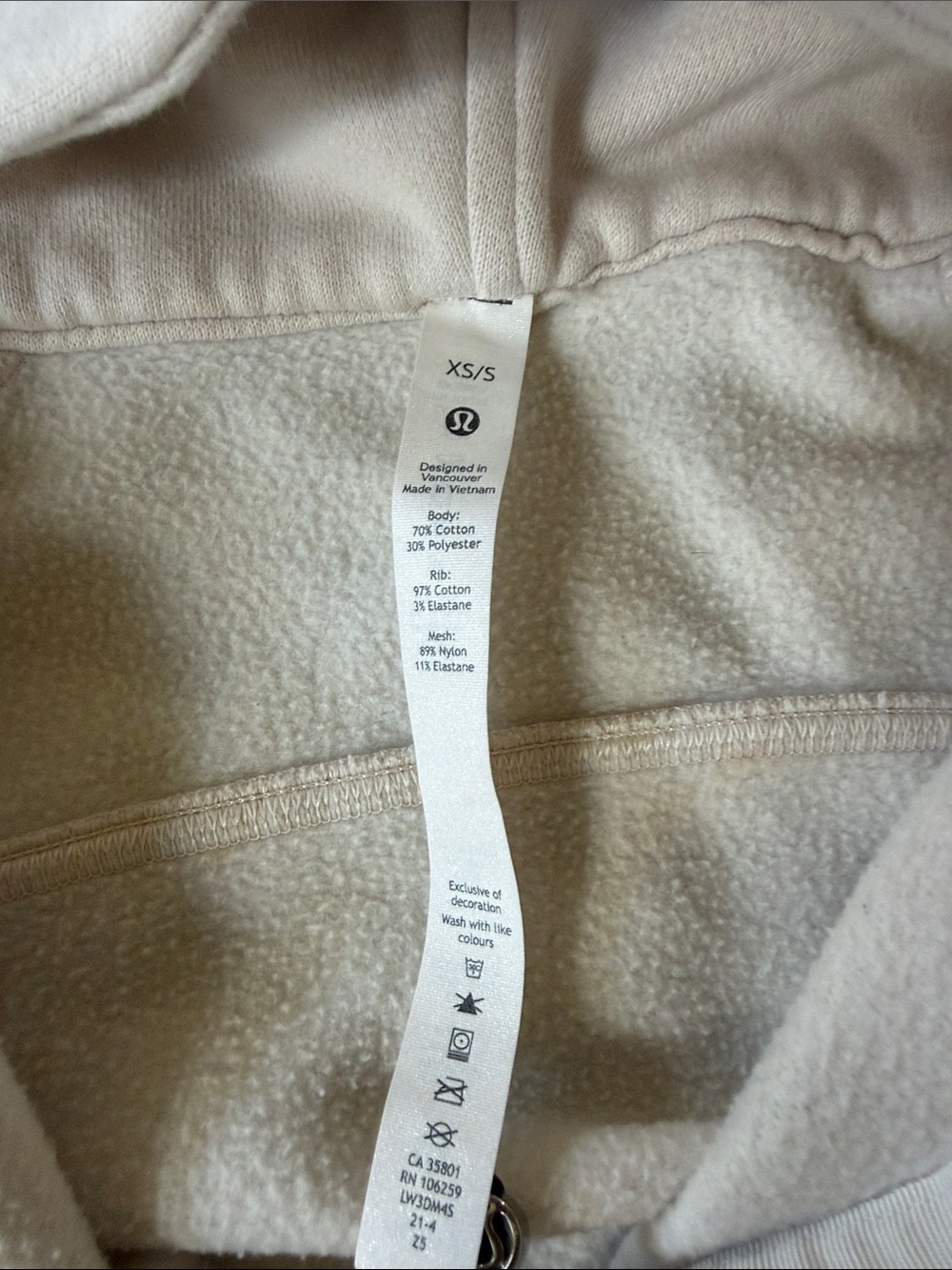 lululemon athletica Cream Half-Zip Hooded Pullover - Picture 2 of 5